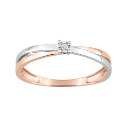 BIJOU COLLECTION - Bague diamant 0,015 ct GH-P2/P3 or 9 carats bicolore Ref 0ZA726RB4