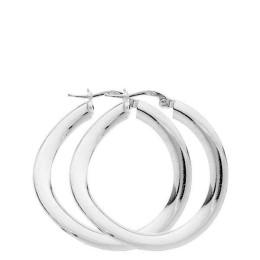 BIJOU COLLECTION - Boucles d'oreilles créoles argent gris Ref 1003225
