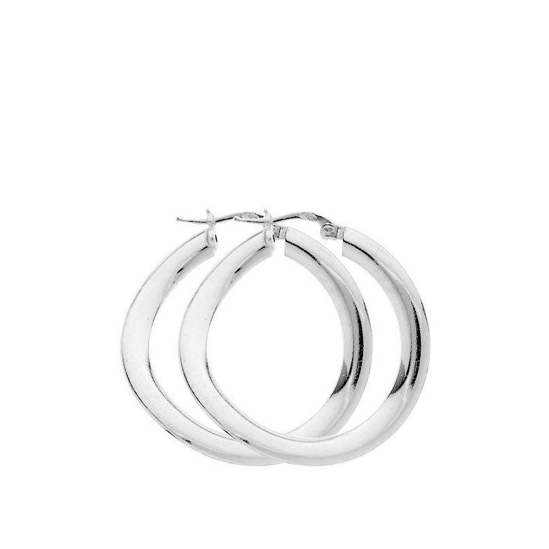 BIJOU COLLECTION - Boucles d'oreilles créoles argent gris Ref 1003225