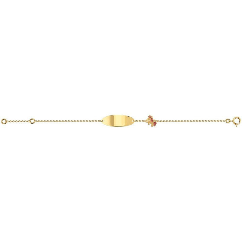 BIJOU COLLECTION - Bracelet identité bébé licornes émail or 9 carats jaune Ref 1020158
