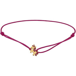 BIJOU COLLECTION - Bracelet cordon Licorne emaillé et or jaune Ref 1020161