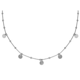 BIJOU COLLECTION - Collier chaîne boules et pampilles argent rhodié gris Ref 1020230