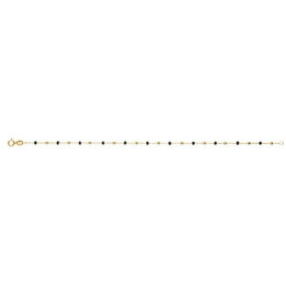 BIJOU COLLECTION - Bracelet fantaisie boules or et émail noir or jaune 9 carats Ref 1020243