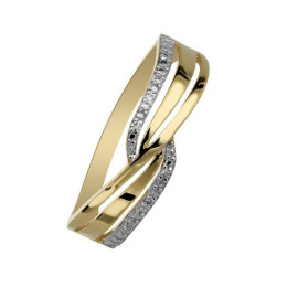 BIJOU COLLECTION - Bague diamants 0,012 ct or bicolore 9 carats Ref 1021060