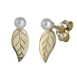 BIJOU COLLECTION - Boucles d'oreilles fantaisie or 9 carats jaune avec perles de culture d'eau douce Ref 1021064
