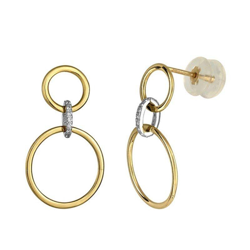 BIJOU COLLECTION - Boucles d'oreilles pendantes fantaisies en or bicolore Ref 1021071