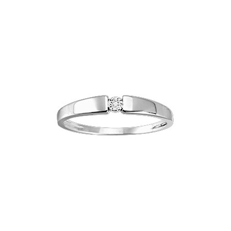 BIJOU COLLECTION - Bague diamants 0,006 ct or blanc pastillé Ref 191506.41
