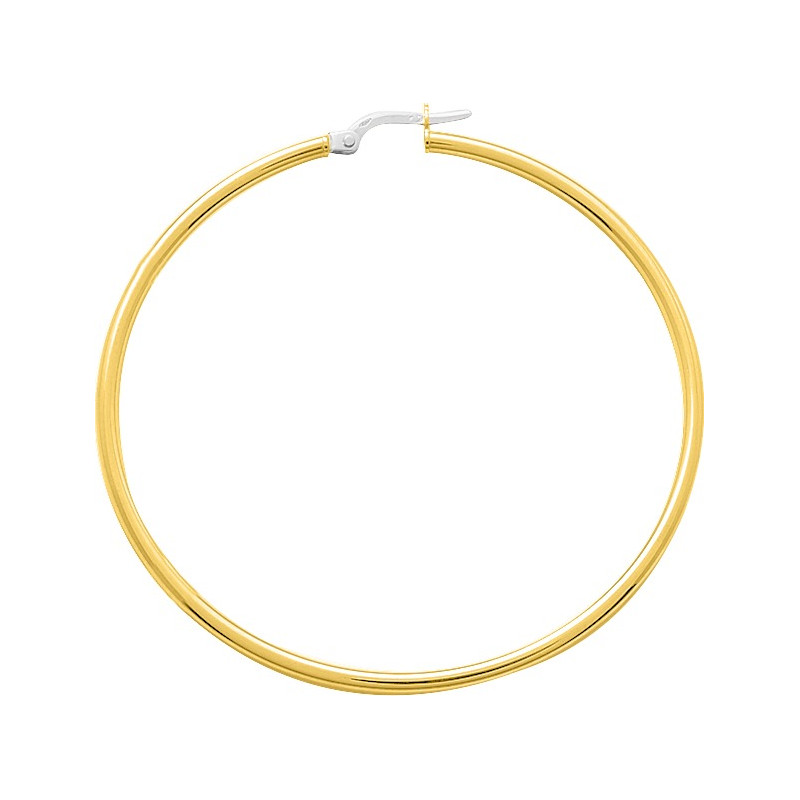 BIJOU COLLECTION - Boucles doreilles créoles lisses or jaune Ref 2535.10