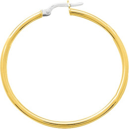 BIJOU COLLECTION - Boucles doreilles créoles lisses or jaune 18 carats Ref 2535.7