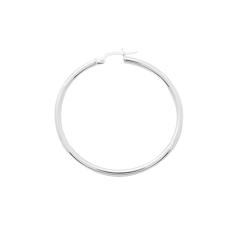 BIJOU COLLECTION - Boucles doreilles créoles or blanc 18 carats Ref 2535.7G