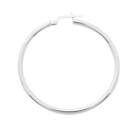 BIJOU COLLECTION - Boucles doreilles créoles or blanc 18 carats Ref 2535.7G