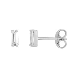 BIJOU COLLECTION - Boucles doreilles clous avec oxydes or blanc 9 carats Ref 297059.Z1
