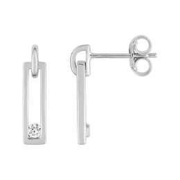 BIJOU COLLECTION - Boucles doreilles pendantes avec oxydes or blanc 9 carats Ref 297172.Z1
