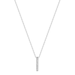 BIJOU COLLECTION - Collier barette or blanc 9 carats avec oxydes de zirconium Ref 397016.Z1