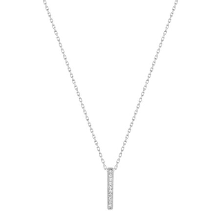 BIJOU COLLECTION - Collier barette or blanc 9 carats avec oxydes de zirconium Ref 397016.Z1