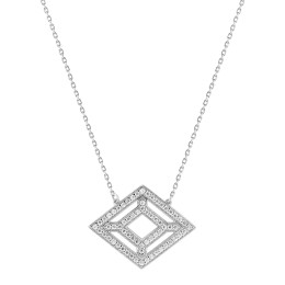 BIJOU COLLECTION - Collier or blanc 9 carats avec oxydes Ref 397076.Z1