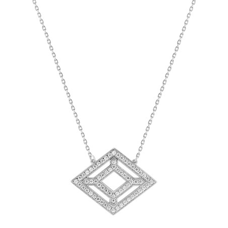 BIJOU COLLECTION - Collier or blanc 9 carats avec oxydes Ref 397076.Z1