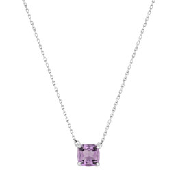 BIJOU COLLECTION - Collier améthyste or blanc 9 carats Ref 397153.A1