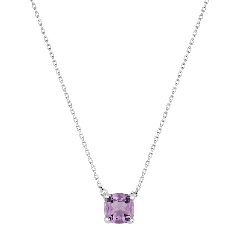 BIJOU COLLECTION - Collier améthyste or blanc 9 carats Ref 397153.A1