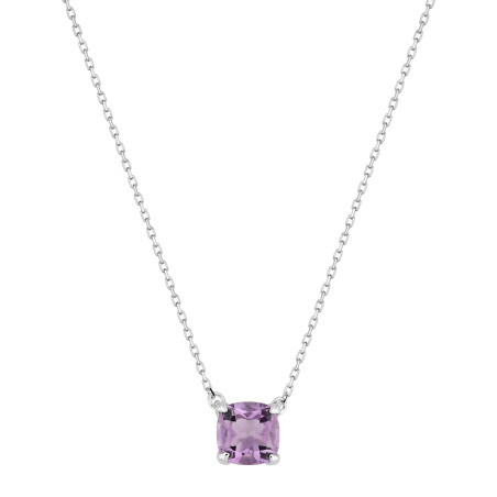BIJOU COLLECTION - Collier améthyste or blanc 9 carats Ref 397153.A1