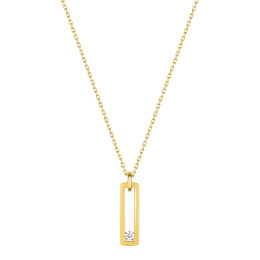 BIJOU COLLECTION - Collier Fantaisie or jaune 9 carats avec oxydes de zirconium Ref 397185.Z0