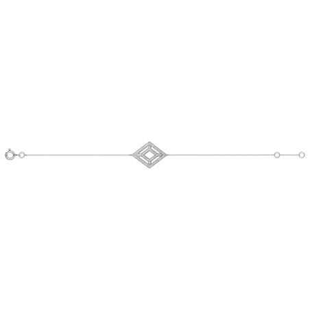 BIJOU COLLECTION - Bracelet or blanc 9 carats avec oxydes Ref 497018.Z1
