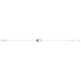 BIJOU COLLECTION - Bracelet saphir et diamant 0,01 ct GH-P2/P2 or blanc 9 carats Ref 497026.S1