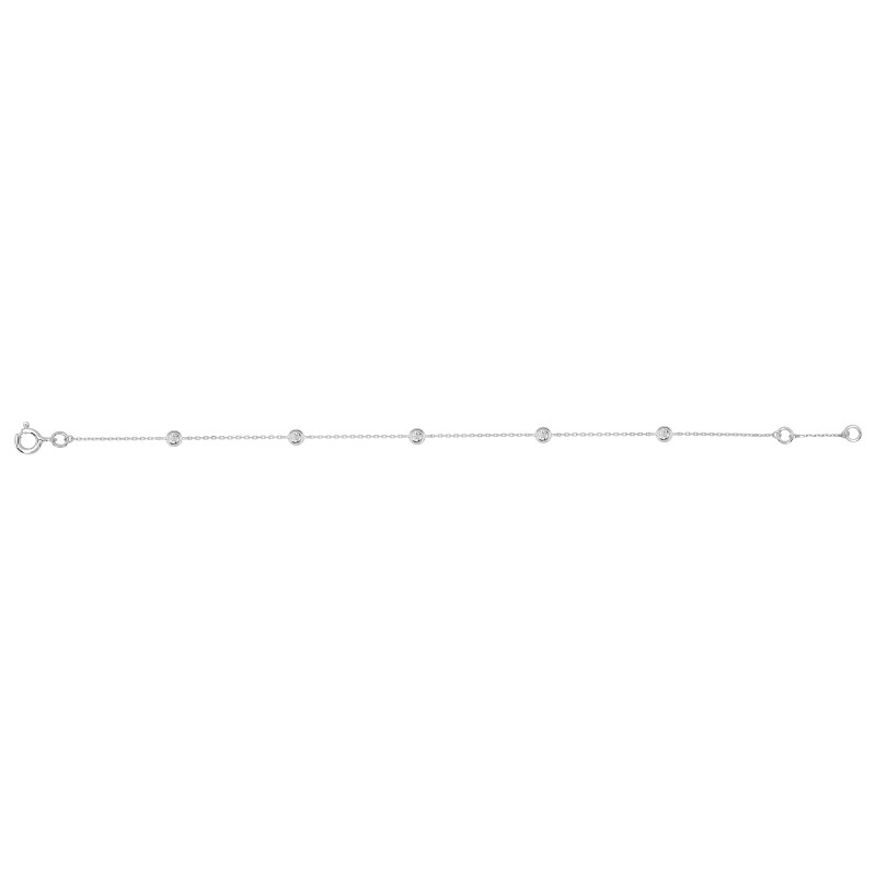 BIJOU COLLECTION - Bracelet diamant 0,03 ct GH-P2/P3 or blanc 9 carats Ref 497046.41