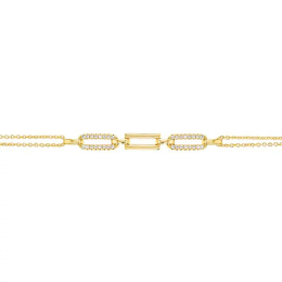 BIJOU COLLECTION - Bracelet rectangles évidés avec oxydes plaqué or 16 + 3 cm Ref 1028383