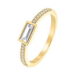 BIJOU COLLECTION - Bague pampille poire avec oxydes plaqué or Ref 1028390