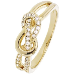 BIJOU COLLECTION - Bague entrelacée avec oxydes plaqué or Ref 1028907
