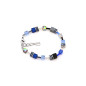 Coeur de Lion - Bracelet Geocube acier gris avec cristaux bleus Ref 4014/30-0712