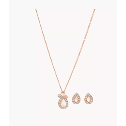 Fossil - Collier sevie acier doré et nacre blanche Ref JF04029791