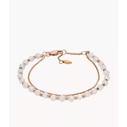 Fossil - Bracelet de perles All Stacked Up en quartz rose Ref JF04444791