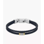 Fossil - Bracelet multi rangs all stacked up cuir bleu marine Ref JF04703998