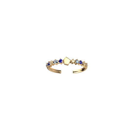 Les Cadettes - Bague Rêve plaqué or avec oxydes multicolores taille 56 Ref 70404150116_056