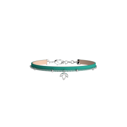 Les Cadettes - Bracelet multi-rangs Lotus cuir rose nude et turquoise aquatic taille 19 cm Ref 704292516AX_195