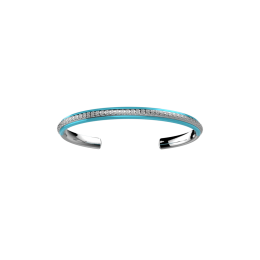 Les Cadettes - Bracelet jonc Sunset argentée laque turquoise taille M Ref 70432621611000