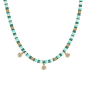 Les Cadettes - Collier Baya doré avec perles bleues et vertes 43 cm Ref 70444961911_043