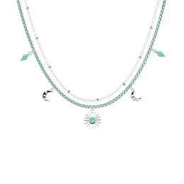 Les Cadettes - Collier Mia argenté et perles bleu ciel 41 cm Ref 70445211661_041