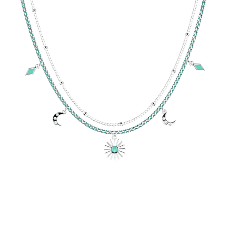 Les Cadettes - Collier Mia argenté et perles bleu ciel 41 cm Ref 70445211661_041