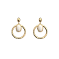 Les Georgettes - Boucles d'oreilles Mirage dorées 25 mm avec nacre blanche Ref 70412951908000