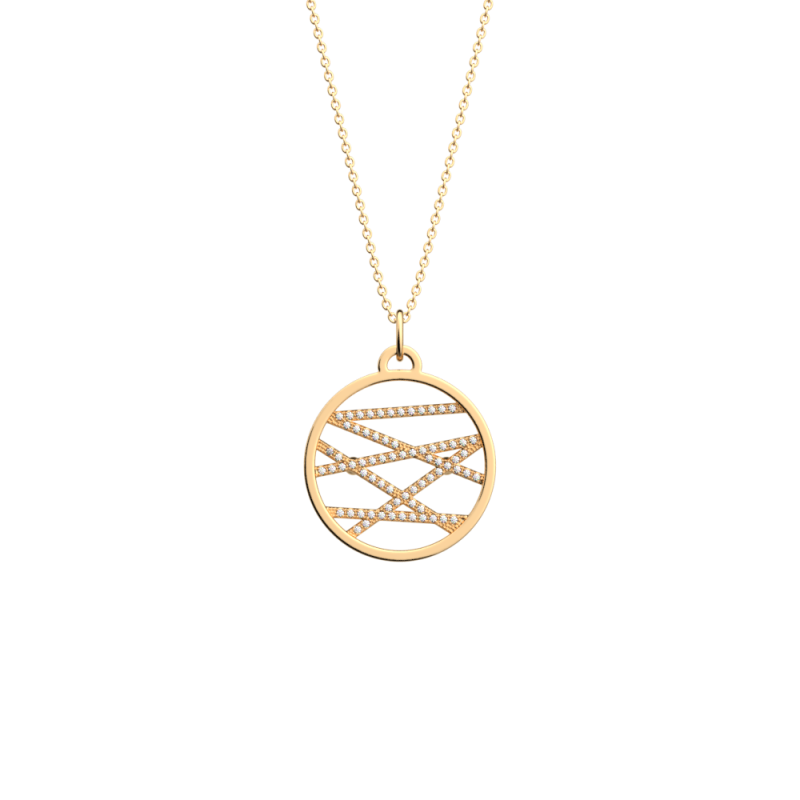 Les Georgettes - Collier liens métal jaune 25mm Ref 70441771908_050