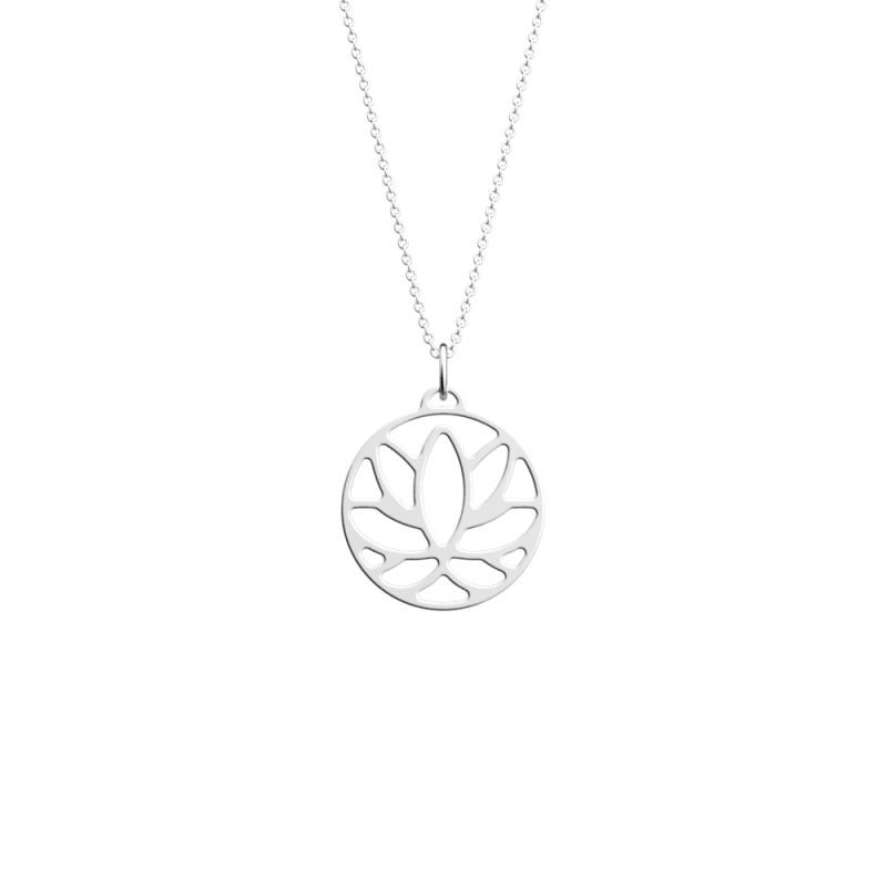 Les Georgettes - Collier Lotus argenté 25 mm Ref 70441791600_050