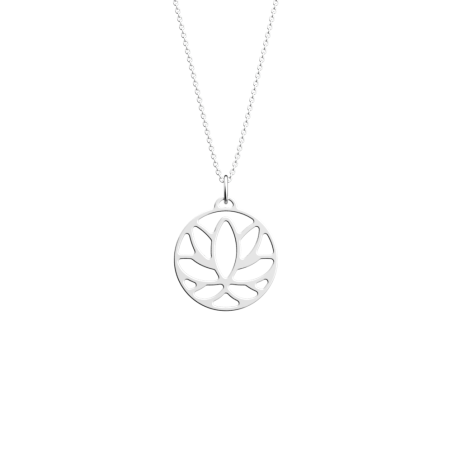 Les Georgettes - Collier Lotus argenté 25 mm Ref 70441791600_050