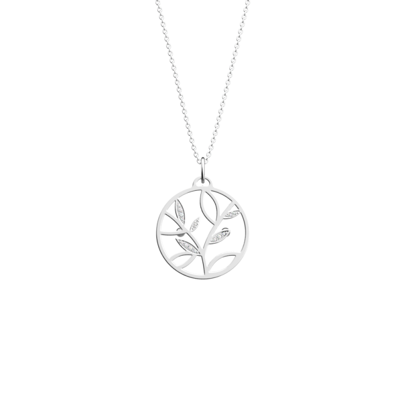 Les Georgettes - Collier Les Précieuses Arbre de Vie argenté 25 mm Ref 70441811608_050