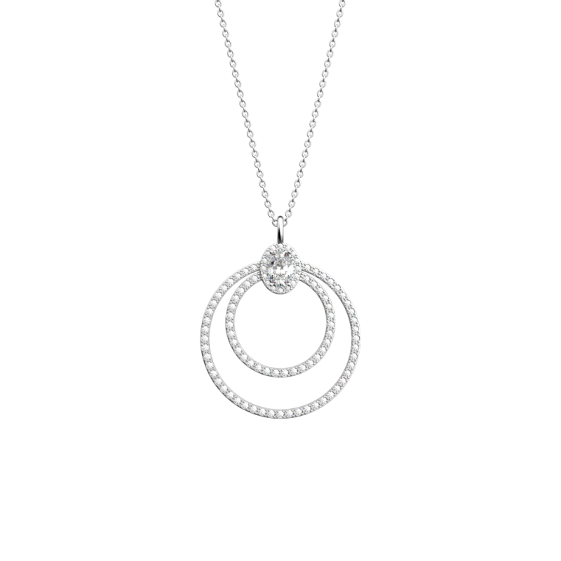 Les Georgettes - Collier Les Précieuses Nuit argenté 20 mm taille 50 Ref 70453691608_050
