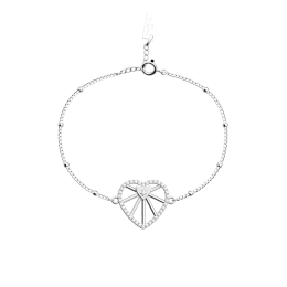Les Georgettes - Bracelet Les Précieuses Coeur céleste argenté 17 mm Ref 70456571608_190