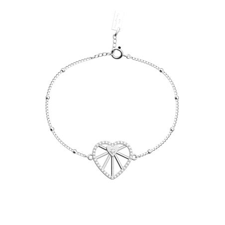 Les Georgettes - Bracelet Les Précieuses Coeur céleste argenté 17 mm Ref 70456571608_190