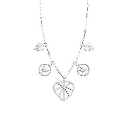 Les Georgettes - Collier Coeur céleste argenté 17 mm taille 43 Ref 70456601608_043